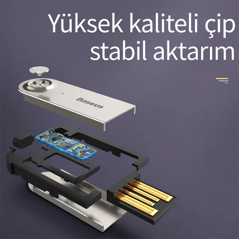Baseus BA01 Bluetooth 5.0 Araç AUX Adaptörü Dahili Mikrofonlu Kablosuz Ses Alıcı Kablo - Siyah