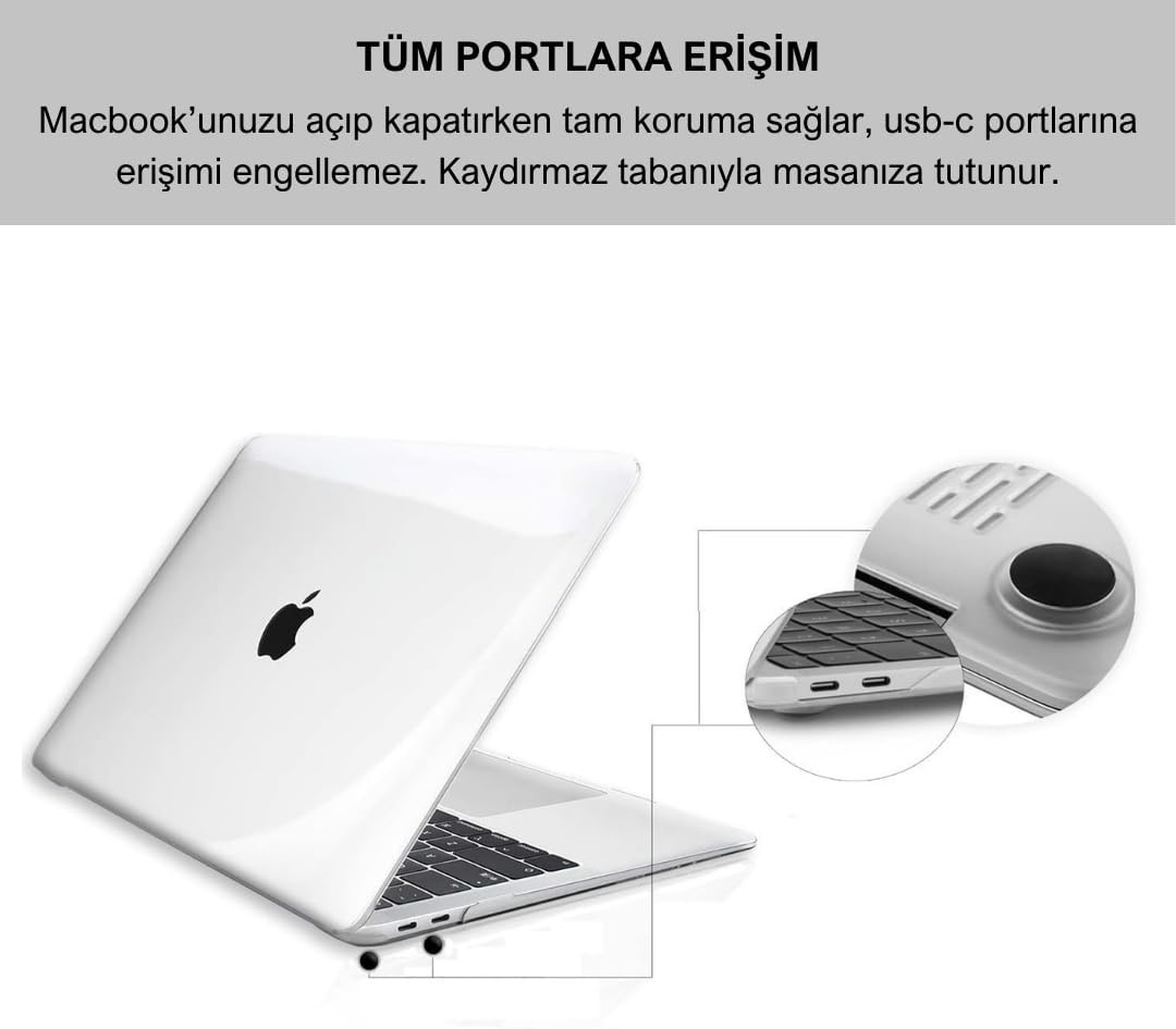 Macbook Pro 13 inç Koruma Kılıfı Sert Kapak A1706/A1708/A1989/A2159/A2251/A2289/A2338