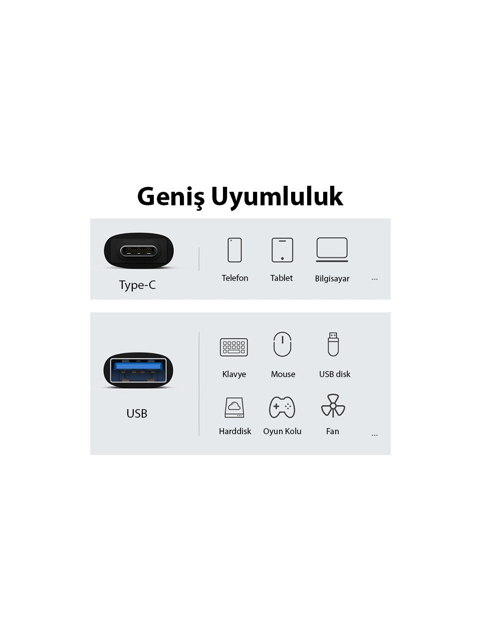Baseus Type-C To USB 3.1 Dönüştürücü Adaptör Mini Otg