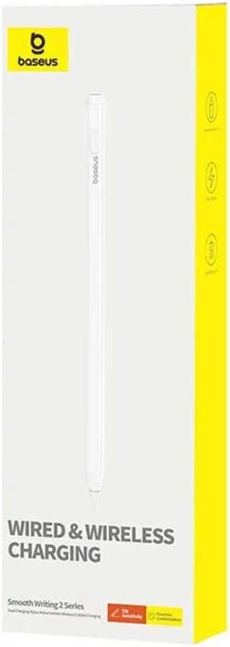 Baseus Smooth Writing 2 iPad Uyumlu Tablet Kalemi – Kablosuz ve USB-C Çift Şarj, Avuç İçi Engelleme, Eğim Algılama, 130 mAh