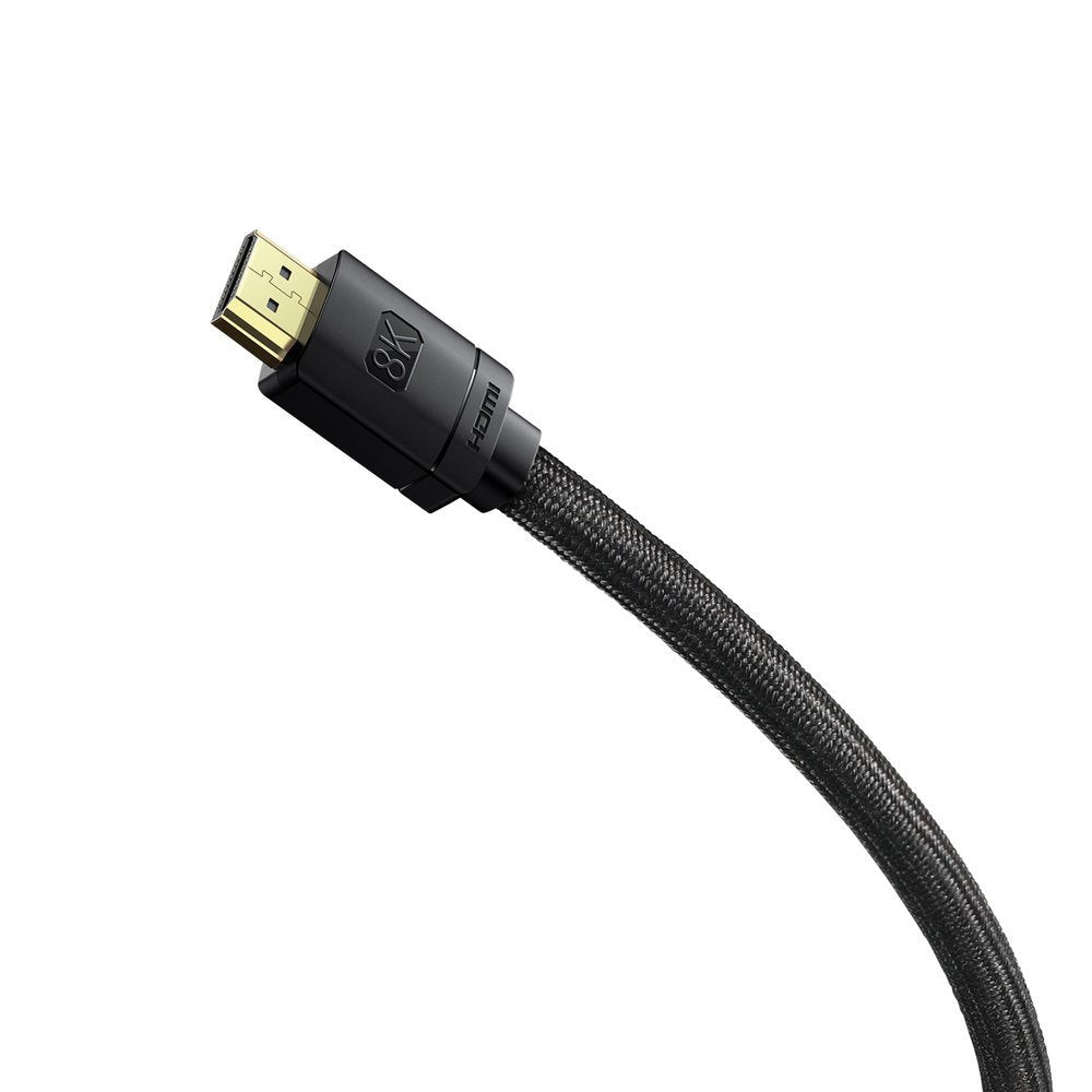 Baseus HDMI 2.1 8K 60Hz 4K 120Hz 48Gbps Yüksek Hızlı Görüntü ve Ses Aktarım Kablosu 3 Metre – Siyah