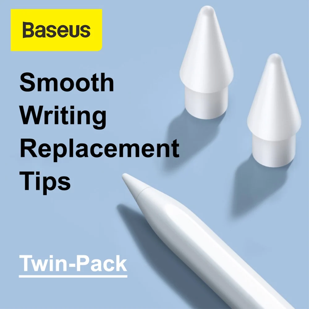 Baseus Smooth Writing & Pencil 1 ve 2 Tablet Kalemi Yedek Uç Seti – 2 Adet Beyaz