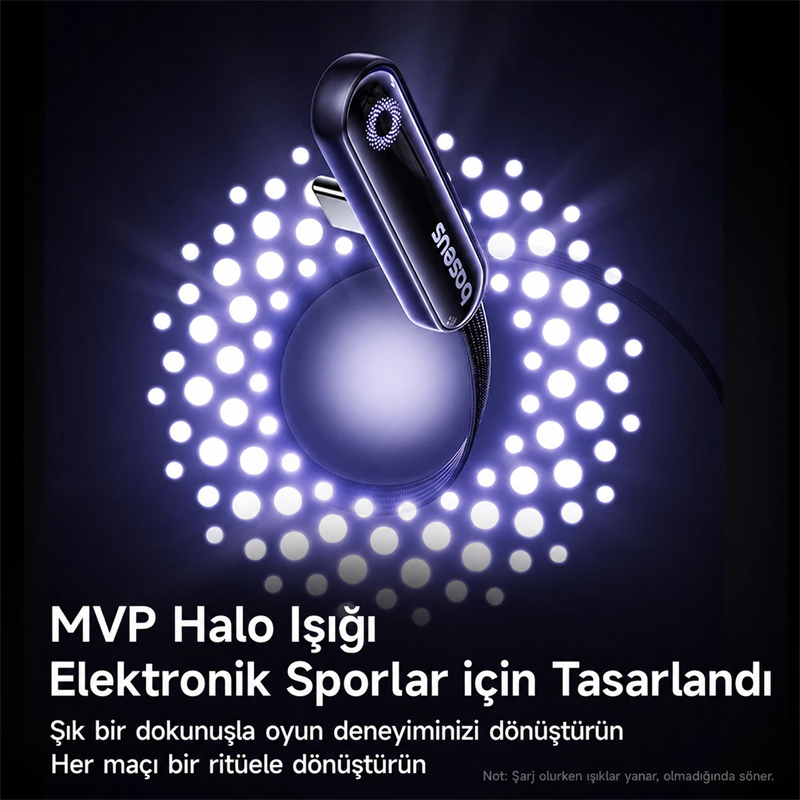 Baseus MVP 3 Type-C to Type-C 100W Hızlı Şarj Kablosu – 90° Oyuncu Tasarımı
