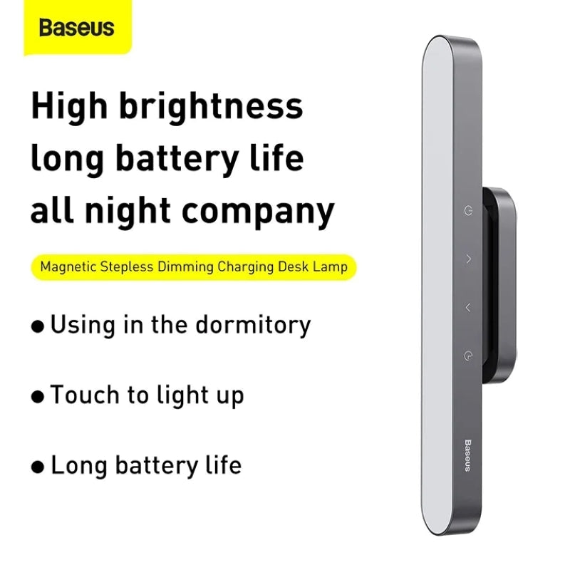 Baseus 1800mAh Şarjlı Manyetik LED Masa ve Dolap Lambası Kademesiz Parlaklık Ayarlı 4000K - DGXC-C0G