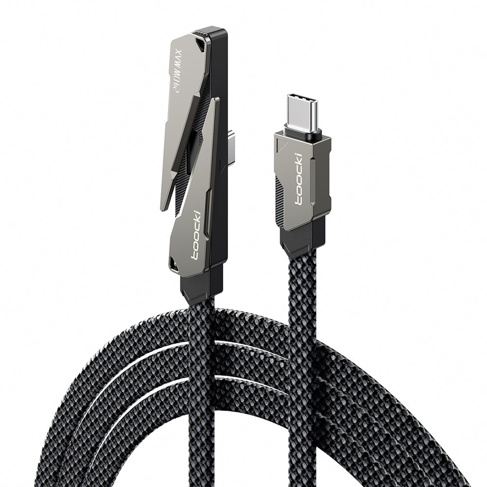 Toocki Blade 240W PD 3.1 Katlanabilir Standlı 90° Type-C to Type-C Örgülü Kablo 1.5M