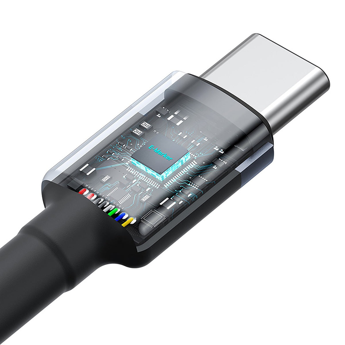Baseus Cafule Type-C to Type-C 100W PD Hızlı Şarj Kablosu 2M – 5A, 480Mbps, Siyah