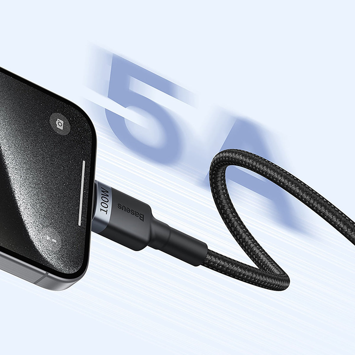 Baseus Cafule Type-C to Type-C 100W PD Hızlı Şarj Kablosu 2M – 5A, 480Mbps, Siyah
