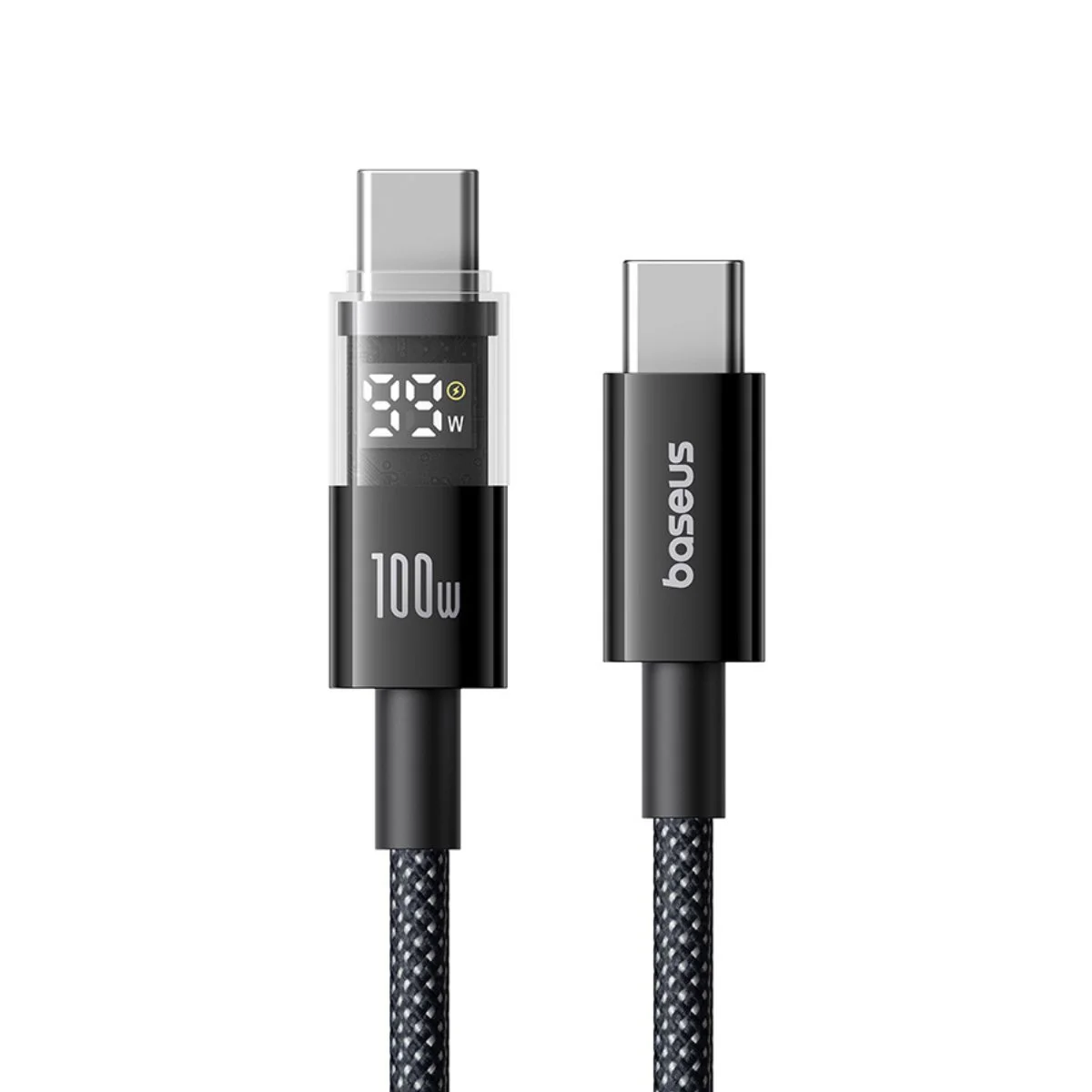 Baseus Display 2 Series 100W LED Dijital Göstergeli Type-C to Type-C PD Hızlı Şarj Kablosu