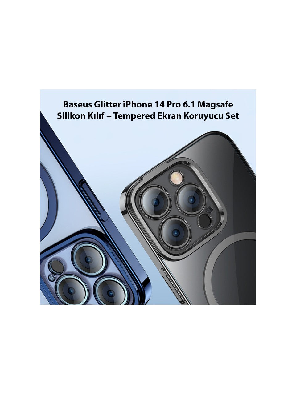 Baseus Glitter iPhone 14 Pro 6.1 Magsafe Silikon Kılıf +