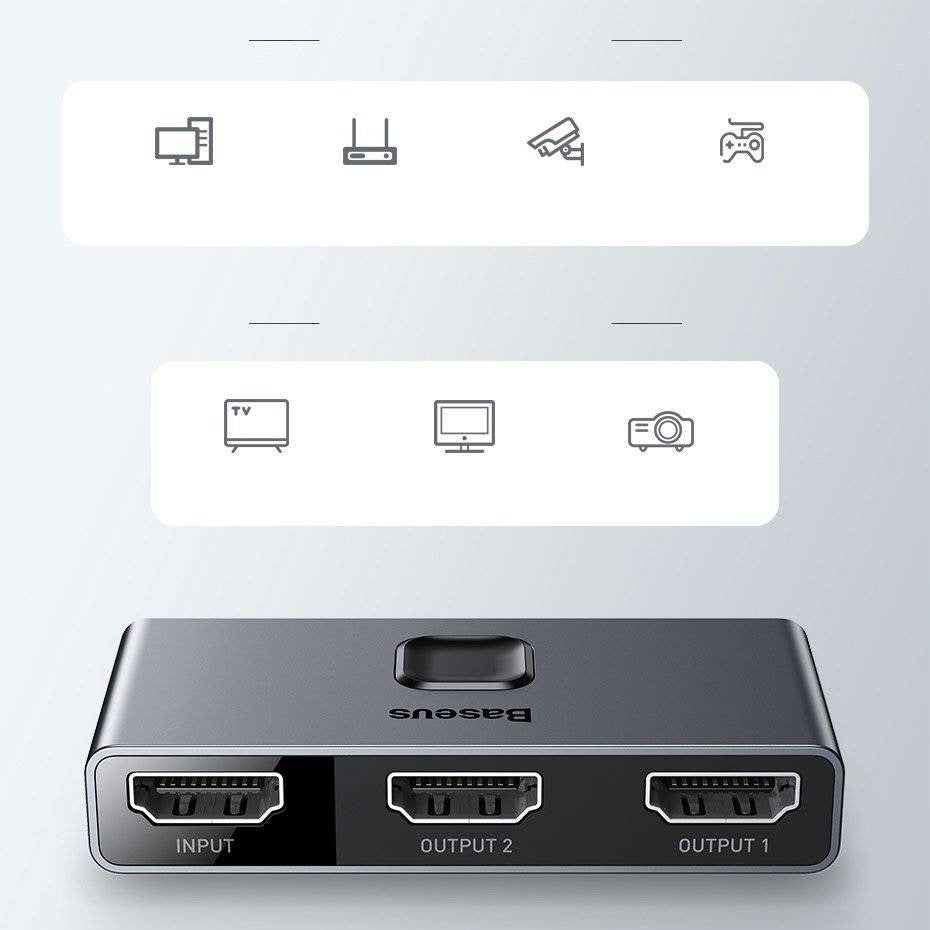 Baseus Matrix 4K 60Hz Çift Yönlü HDMI Dağıtıcı - Çoklayıcı Switch