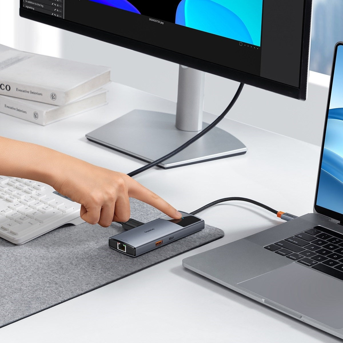 Baseus Metal Gleam Series II 6-in-1 USB-C Hub – 4K 60Hz HDMI, 100W PD, 10Gbps, Gigabit Ethernet