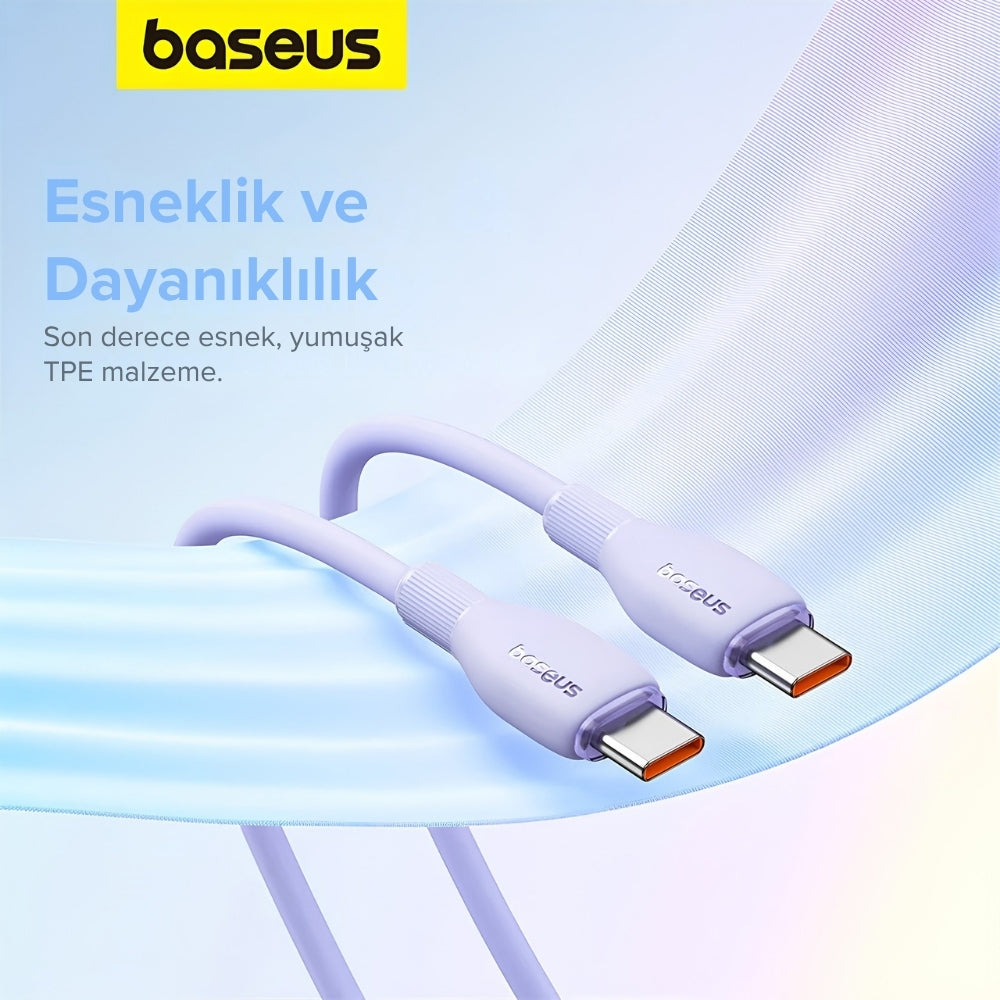 Baseus Pudding USB-A to Type-C 100W PD Hızlı Şarj Kablosu 1.2 Metre