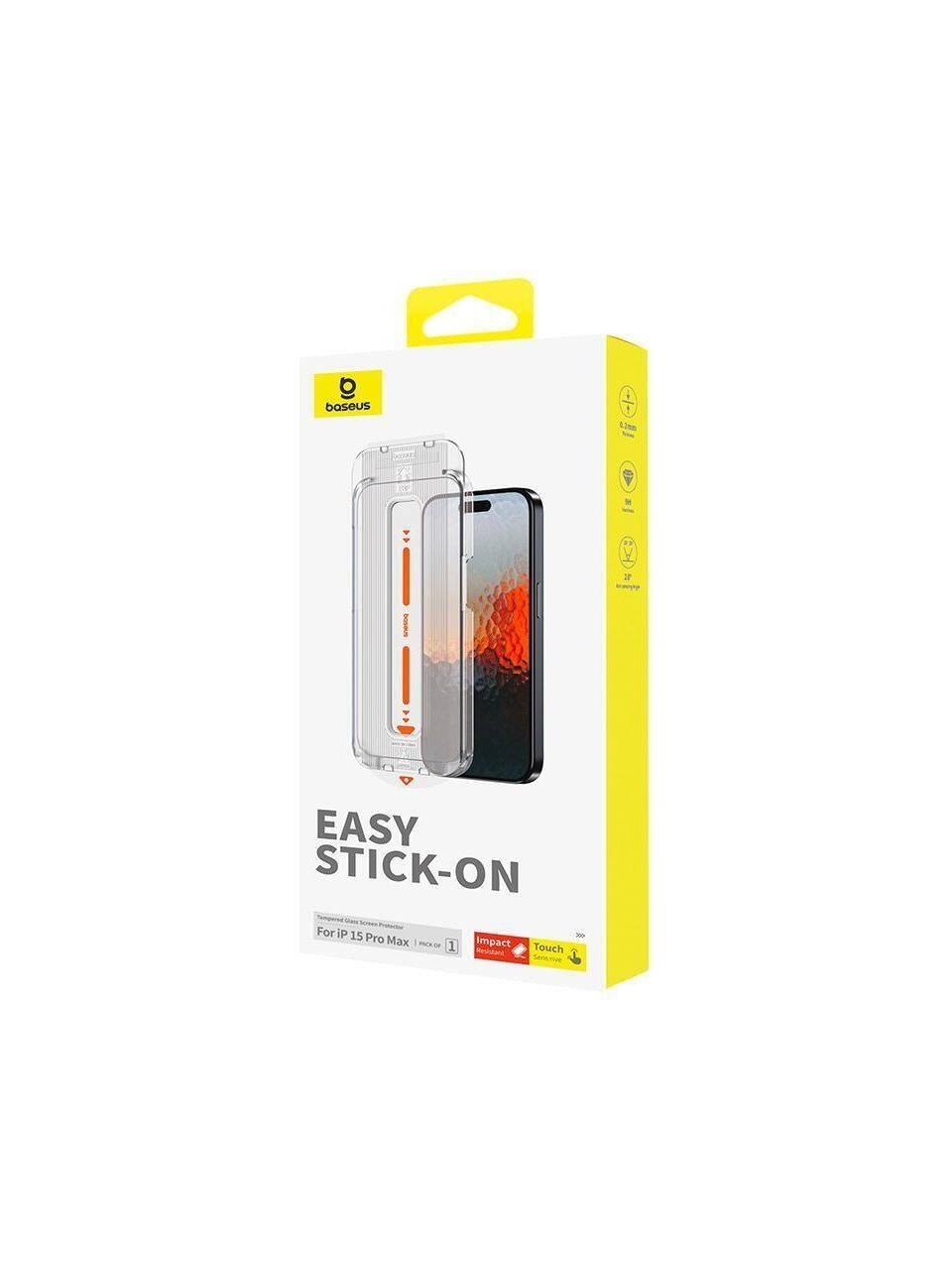 Baseus iPhone 15 Pro Max Safir Hd Temperli Cam Kolay Takma