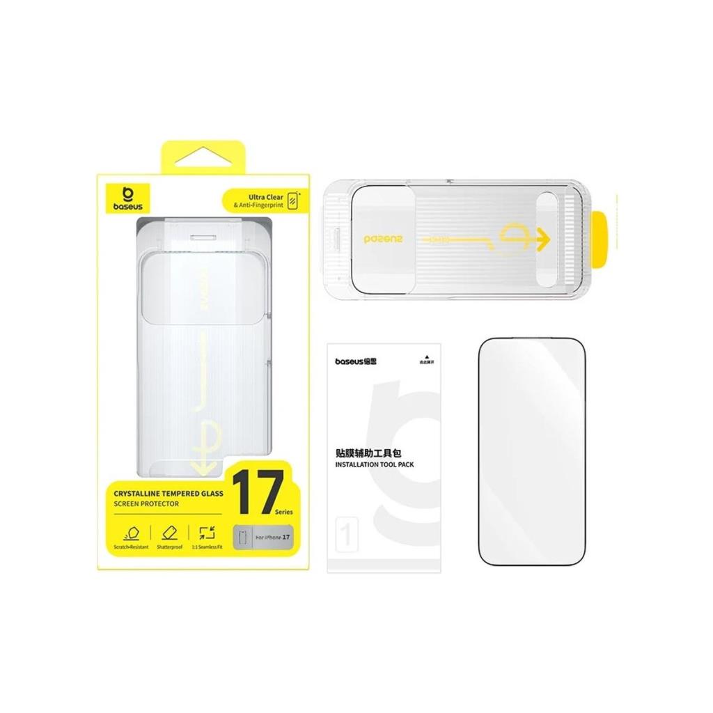 Baseus Crystalline Hd Iphone 17 Pro Temperli Cam Ekran Koruyucu