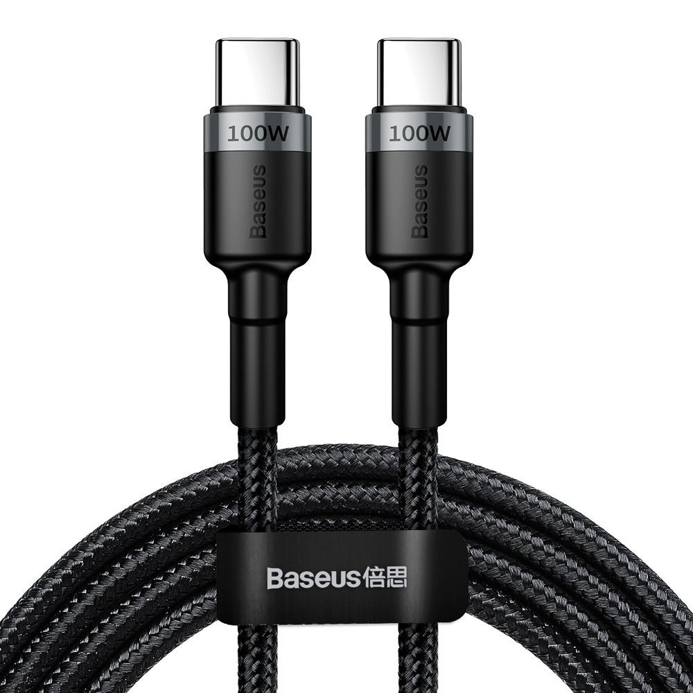 Baseus Cafule Type-C to Type-C 100W PD Hızlı Şarj Kablosu 2M – 5A, 480Mbps, Siyah