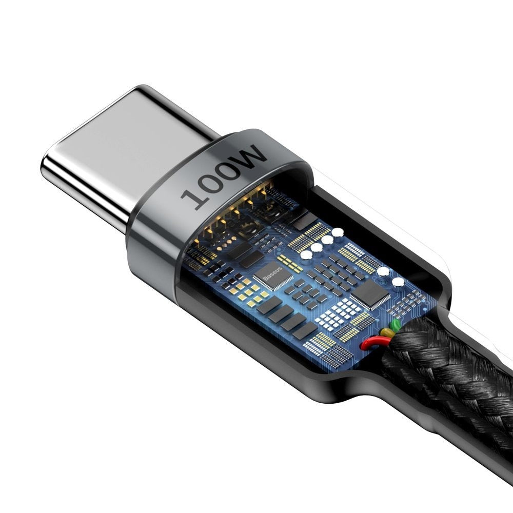 Baseus Cafule Type-C to Type-C 100W PD Hızlı Şarj Kablosu 2M – 5A, 480Mbps, Siyah