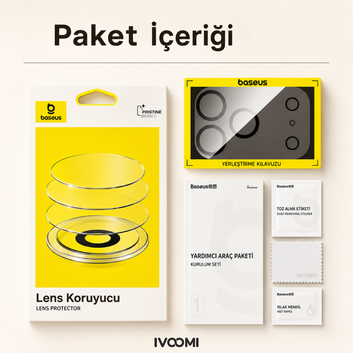 iPhone 17 Uyumlu Full-Frame Crystal HD Kamera Lens Koruyucu 2'li Paket