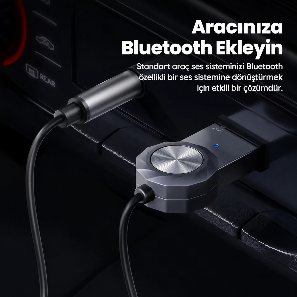 Toocki Bluetooth 5.1 AUX Araç Ses Adaptörü