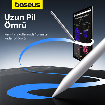 Baseus Smooth Writing 2 iPad Uyumlu Kablosuz Şarjlı Stylus Kalem – Eğim Algılama, 15 Özelleştirilebilir İşlev, 130mAh