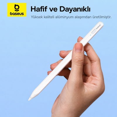 Baseus Smooth Writing 2 Tablet Kalemi – LED Pil Göstergeli, Avuç İçi Engelleme, Eğim Algılama, Manyetik Tutunma, USB-C, 130 mAh