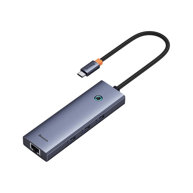 Baseus UltraJoy 4-in-1 USB-C Hub – 3x USB 3.0, Gigabit Ethernet RJ45, 5Gbps