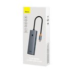 Baseus UltraJoy 4-in-1 USB-C Hub – 3x USB 3.0, Gigabit Ethernet RJ45, 5Gbps