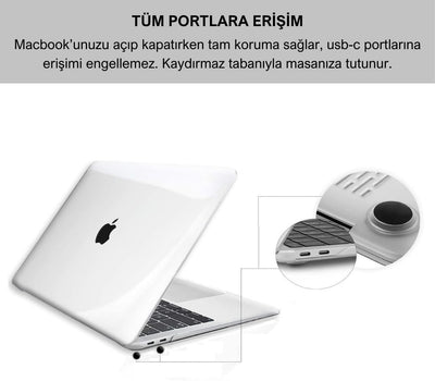 Macbook Pro 13 inç Koruma Kılıfı Sert Kapak A1706/A1708/A1989/A2159/A2251/A2289/A2338