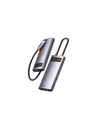 Baseus Metal Gleam Serisi 6'sı 1 Arada USB-C Hub Adaptör Çoklayıcı 4K HDMI, 100W PD, 3x USB 3.0