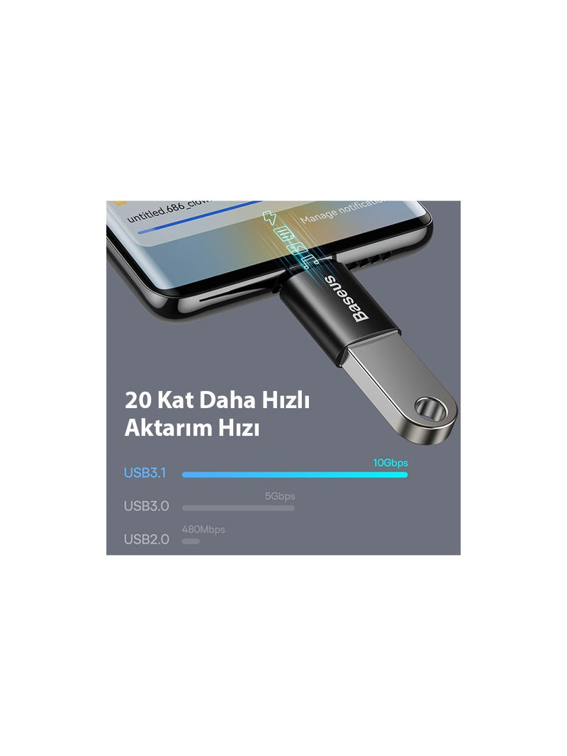 Baseus Ingenuity Series Type-C to USB 3.1 Dönüştürücü Adaptör – Mini OTG, 10Gbps