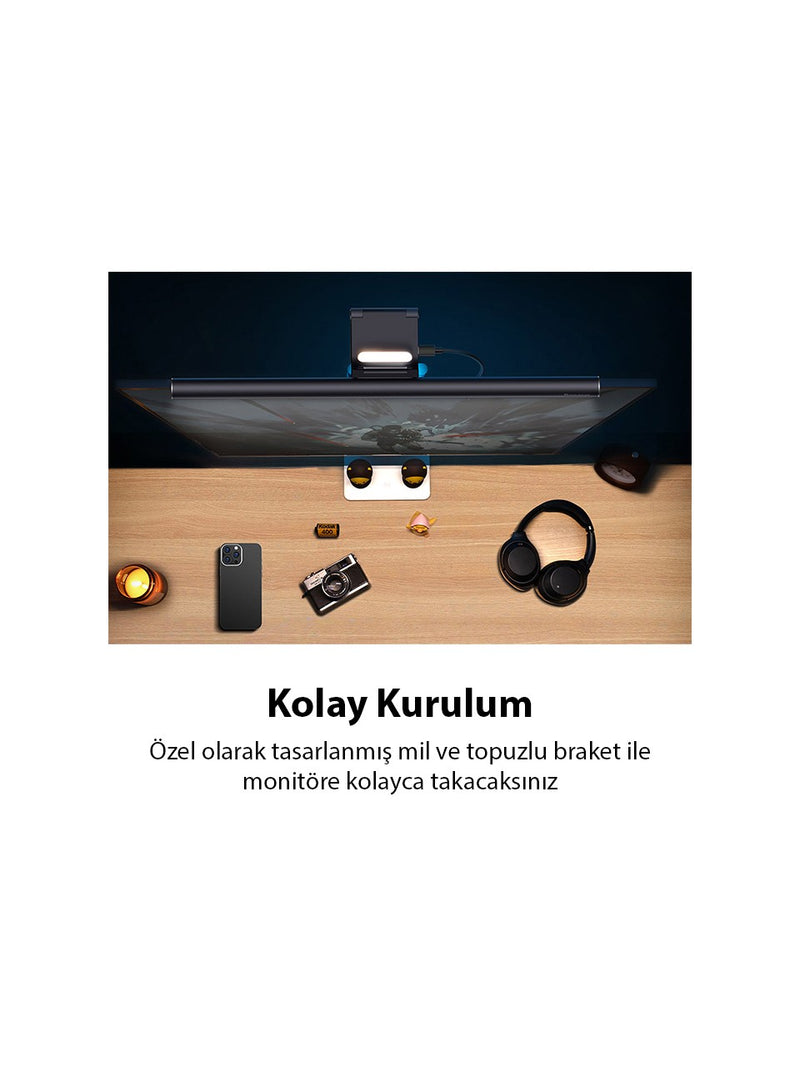 Baseus i-wok2 USB Asimetrik Masa Lambası – Göz Koruma LED, Monitör Aydınlatma