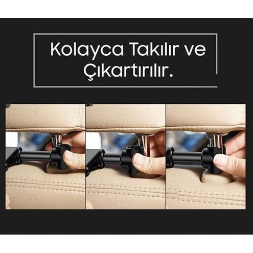 Baseus SUHZ Araç Arka Koltuk Tablet Tutucu – 12.9 Inch'e Kadar, 360 Derece Döner