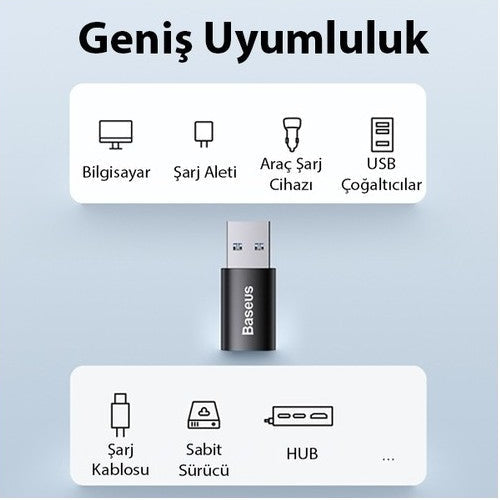 Baseus Ivoomi USB 3.1 To Type-C Dönüştürücü Adaptör Mini Otg