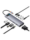 Baseus StarJoy Metal Glam 11'ı 1 Arada Type-C Hub – HDMI 4K, VGA, 3x USB 3.0, RJ45, SD/TF, PD 100W