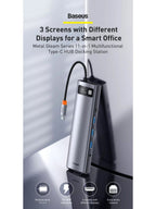 Baseus Metal Gleam – 11’i 1 Arada Type-C Hub Dock Station,