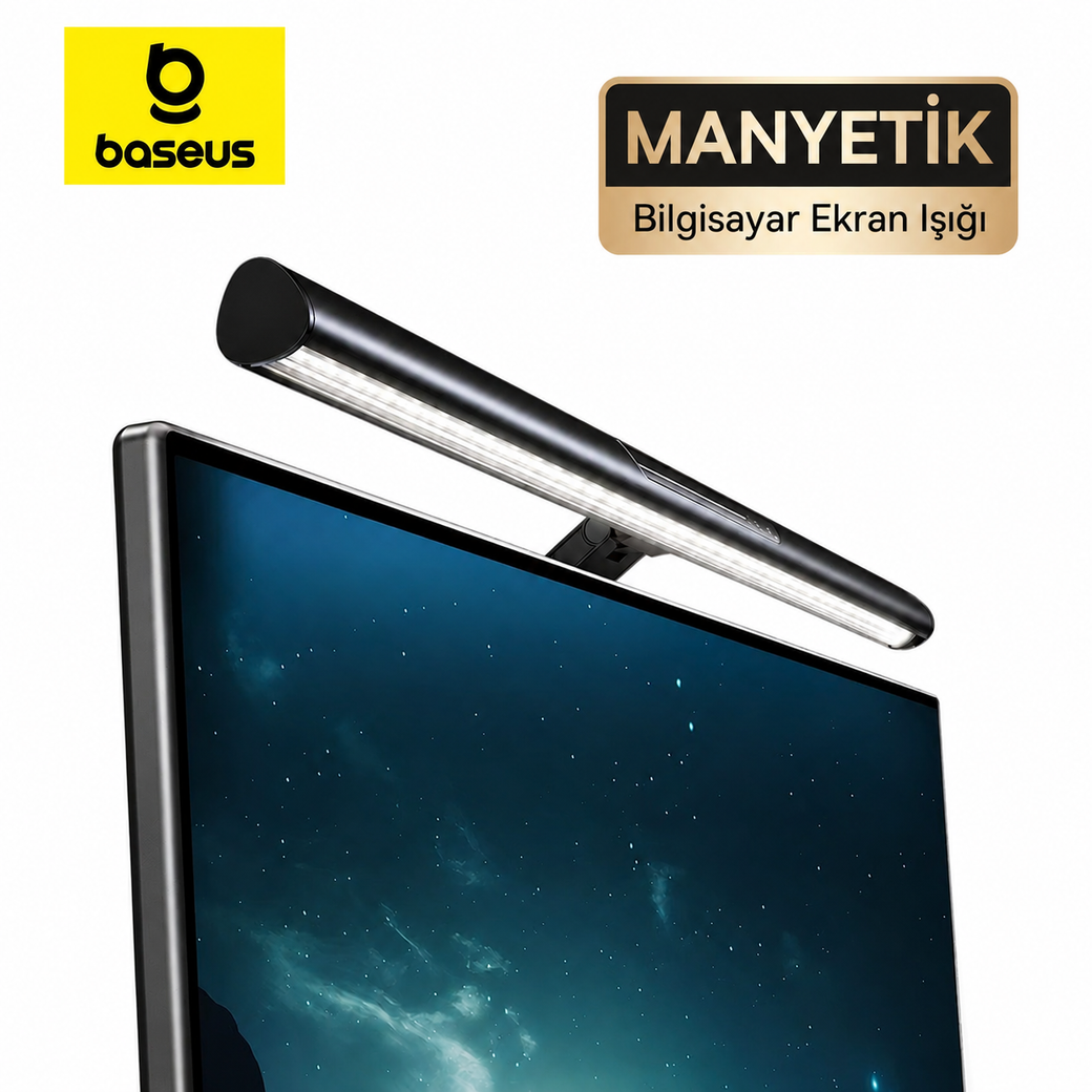 Baseus i-wok 3 Monitör Işığı – Manyetik ScreenBar, 2700K-6000K, Dokunmatik Kontrol
