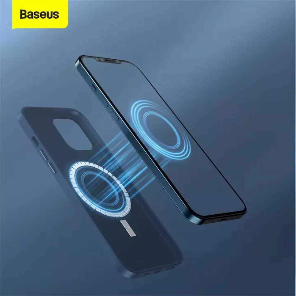 Baseus iPhone 12 / 12 Pro 6.1" MagSafe Uyumlu Manyetik PU Deri Kılıf - Mavi