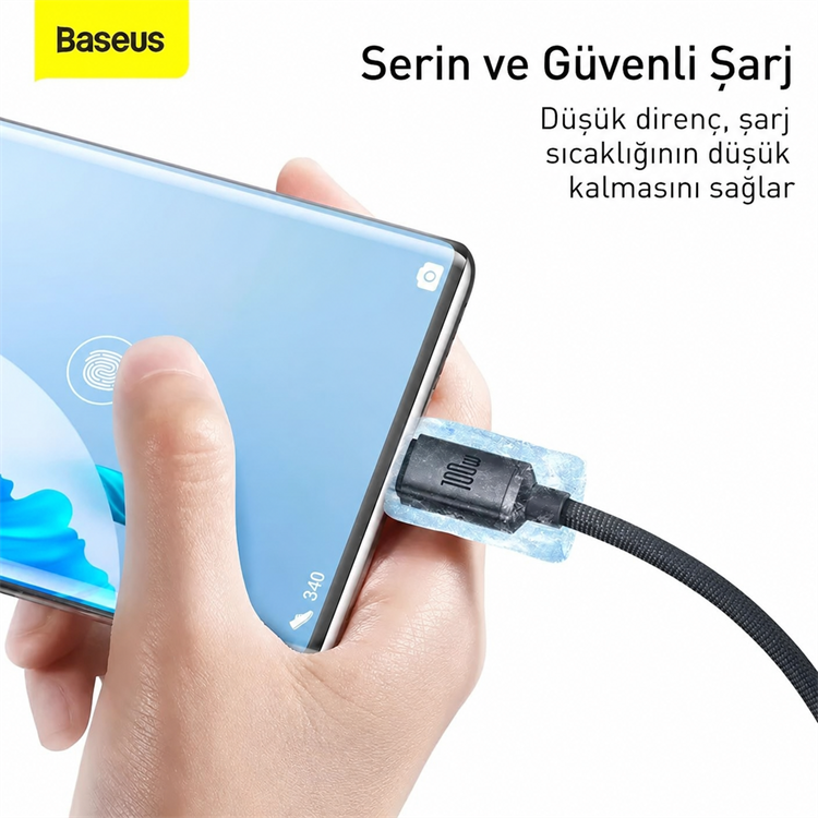 Baseus Crystal Shine 100W Type-C to Type-C Hızlı Şarj Kablosu