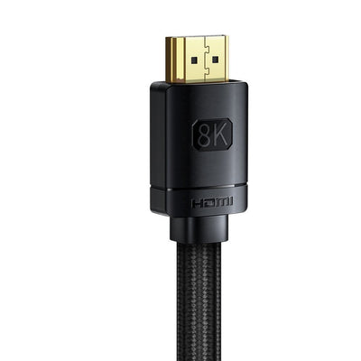 Baseus HDMI 2.1 8K 60Hz 4K 120Hz 48Gbps Yüksek Hızlı Görüntü ve Ses Aktarım Kablosu 3 Metre – Siyah