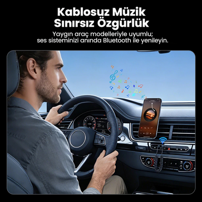 Toocki Bluetooth 6.0 Araç AUX Adaptörü Net Ses ve Gürültü Azaltma 3.5mm Jack USB Bağlantılı Kablosuz Müzik Alıcısı ve Eller Serbest Görüşme – BT08