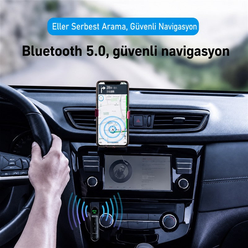 Baseus Bluetooth 5.0 Araç Kiti - 3.5 mm Aux Adaptörü BSBA-02