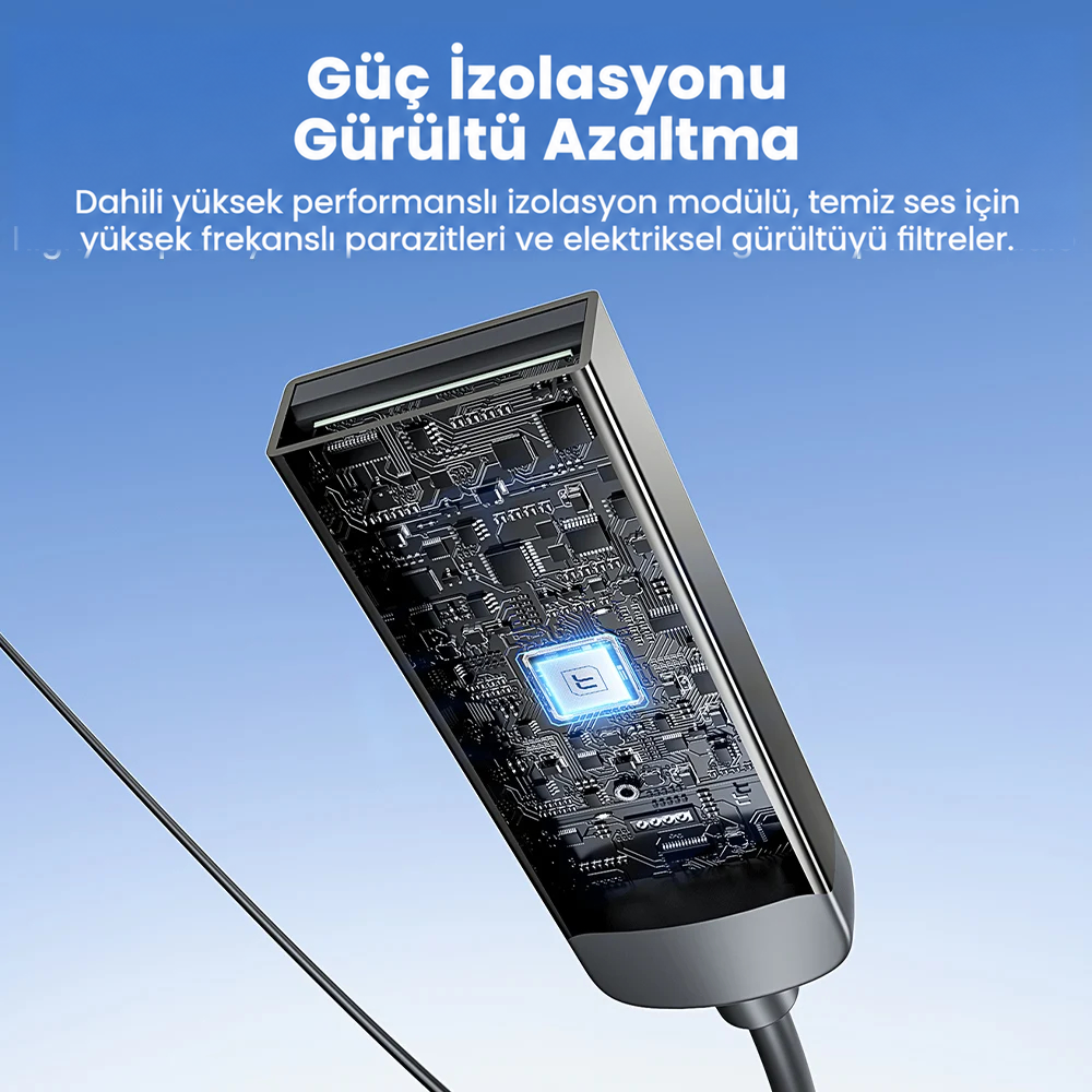 Toocki Bluetooth 6.0 Araç AUX Adaptörü Net Ses ve Gürültü Azaltma 3.5mm Jack USB Bağlantılı Kablosuz Müzik Alıcısı ve Eller Serbest Görüşme – BT08