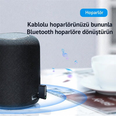 Baseus Bluetooth 5.0 Araç Kiti - 3.5 mm Aux Adaptörü BSBA-02