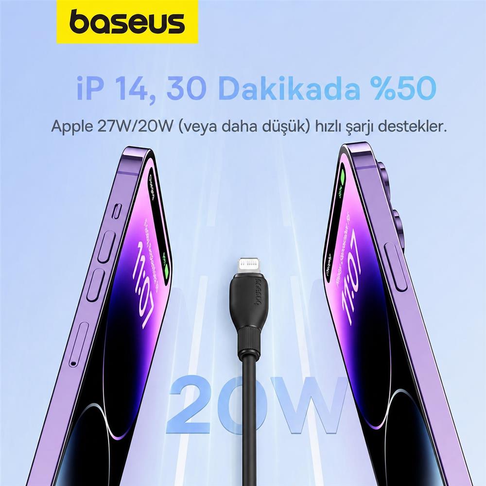 Baseus Pudding Series USB-C to Lightning 20W Hızlı Şarj ve Data Kablosu 2 Metre