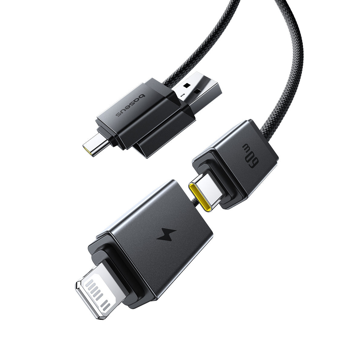 Baseus Versatile 4'ü 1 Arada 60W Hızlı Şarj Kablosu 1M – USB-A/Type-C to Type-C/Lightning