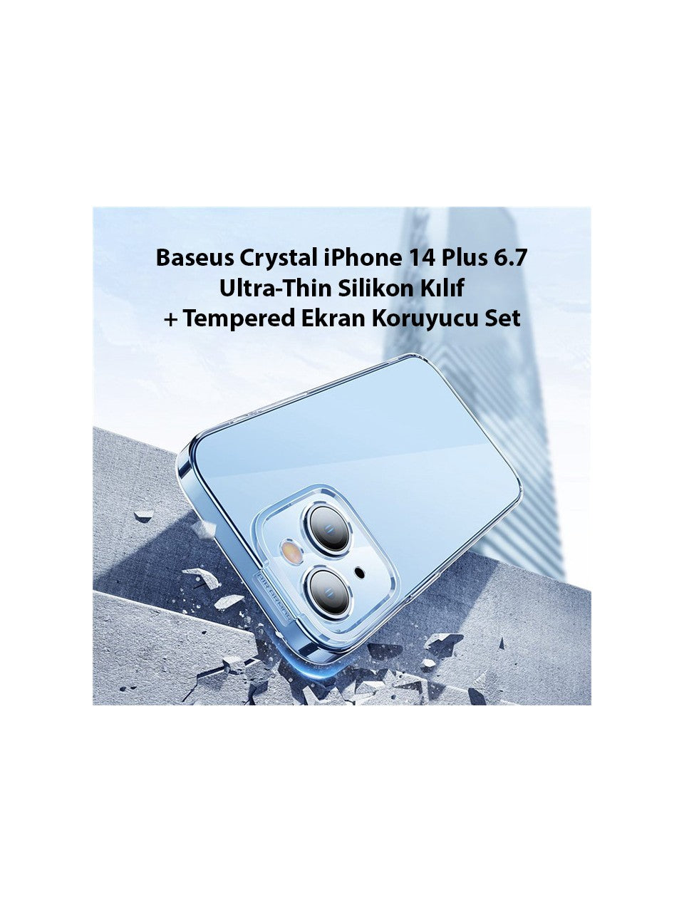 Baseus Crystal iPhone 14 Plus 6.7 Ultra-Thin Silikon Kılıf +