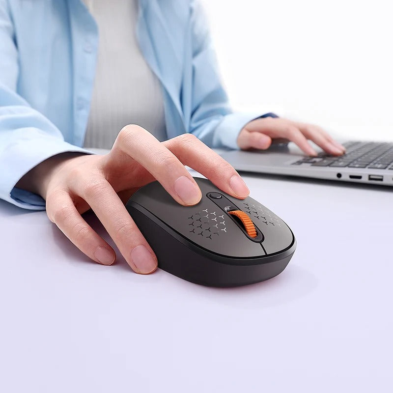 Baseus F01B Tri-Mode Kablosuz Mouse – Bluetooth 5.0 + 2.4GHz, Sessiz, 1600 DPI