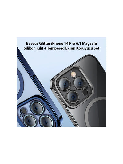 Baseus Glitter iPhone 14 Pro 6.1 Magsafe Silikon Kılıf +