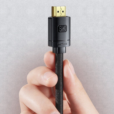 Baseus HDMI 2.1 8K 60Hz 4K 120Hz 48Gbps Yüksek Hızlı Görüntü ve Ses Aktarım Kablosu 3 Metre – Siyah