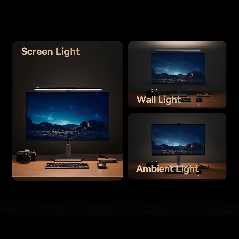 Baseus i-wok 3 Monitör Işığı – Manyetik ScreenBar, 2700K-6000K, Dokunmatik Kontrol