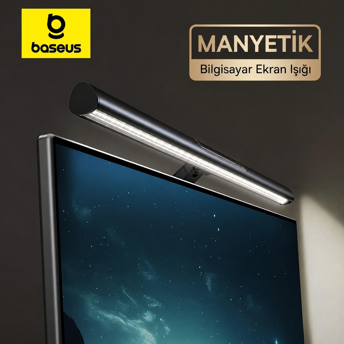 Baseus i-wok 3 Monitör Işığı – Manyetik ScreenBar, 2700K-6000K, Dokunmatik Kontrol